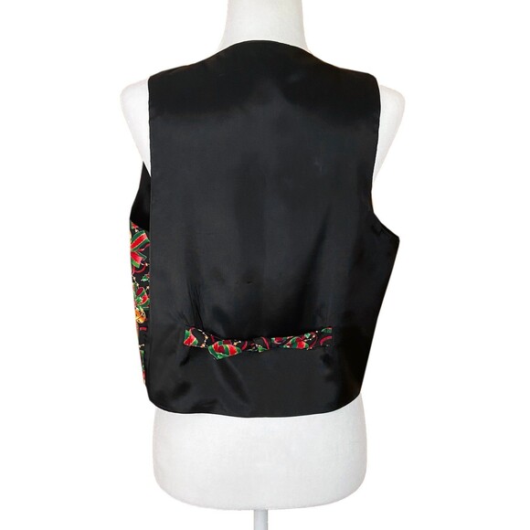 Vintage Saddle River Sportswear Vest Size M Bows Jingle Bells Christmas Holiday - Picture 2 of 4
